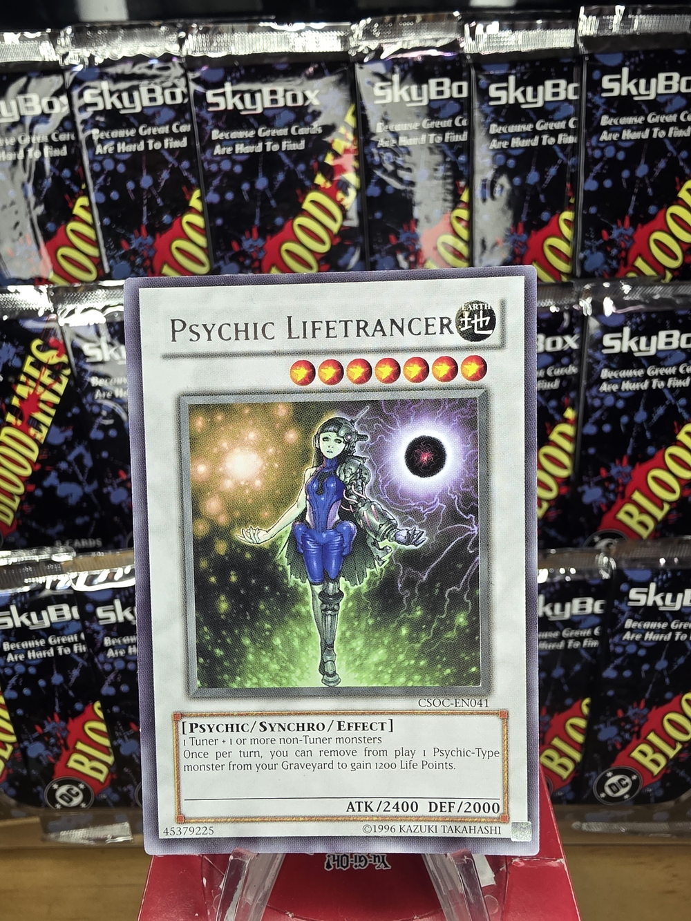 Vintage Rare Psychic Lifetrancer Trading Card - Purple & Green - Yu-Gi-Oh!